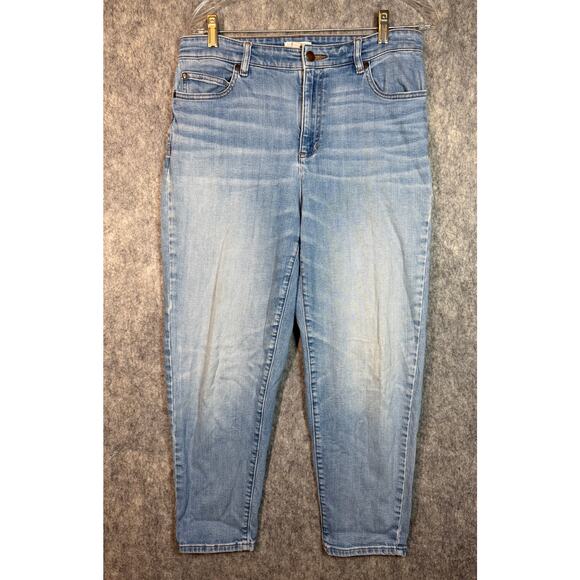 Eileen Fisher Light Blue Cropped Ankle Mom Jeans Relaxed Fit Size 10 Casual - Picture 1 of 8